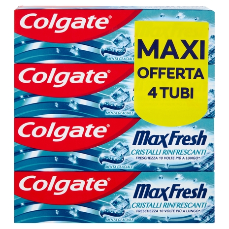 Colgate dentifricio Max Fresh Cristalli Rinfrescanti 4x75 ml